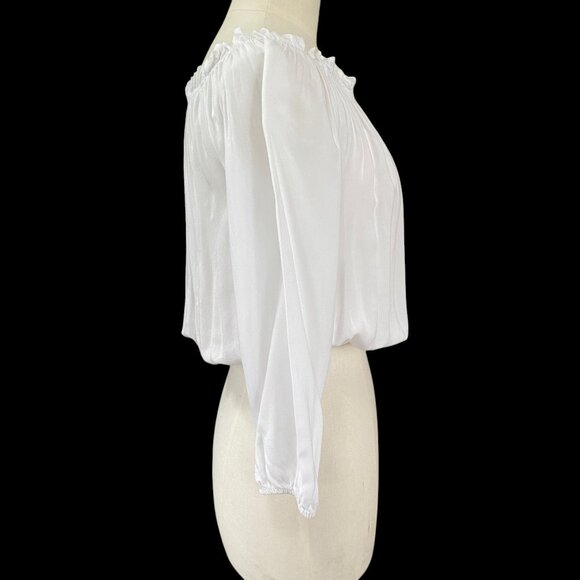 Brandy Melville Euro Summer Off/On Shoulder Crop Shirt Boho Coquette Y2K-OS - Picture 6 of 11